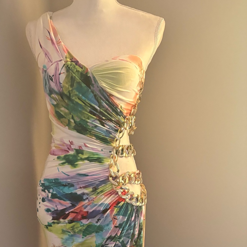 Rare Jovani One-Shoulder Watercolor Evening Gown - FOR INFLUENCER/CELEB STYLIST